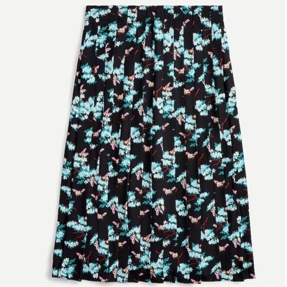 J. Crew Pleated Midi Skirt in Botanical Bees - Picture 5 of 8